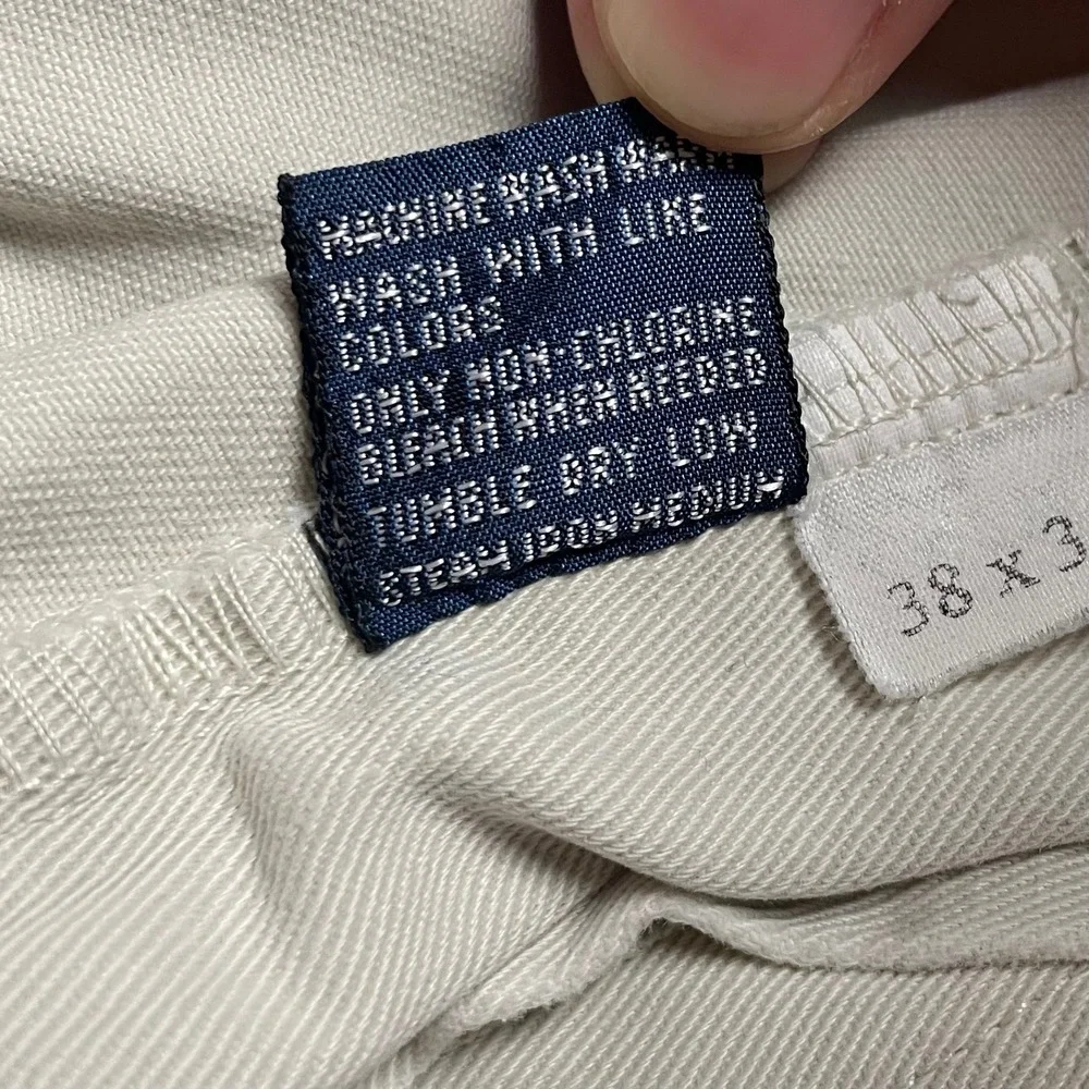 Polo Ralph Lauren Andrew Pant Mens 35x32Pleated Chino Trousers Stone White